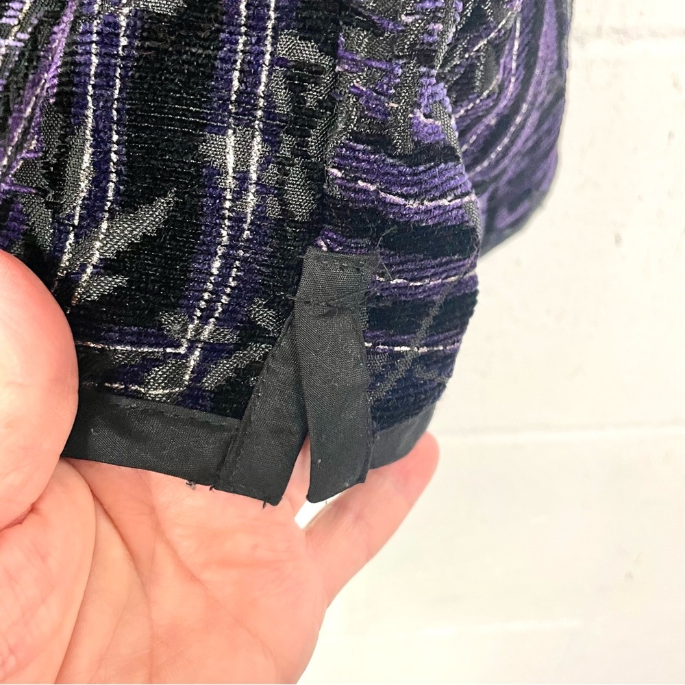 Patchwork Reversible Jacket Purple Black Brocade … - image 7
